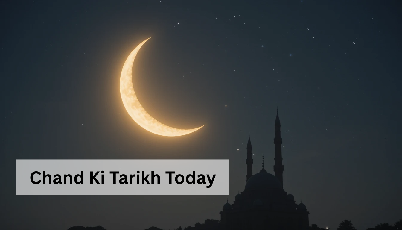 Check Chand ki tarikh today in India with accurate Islamic lunar dates and stay updated with current Islamic date details.